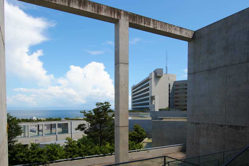 Awaji Yumebutai Ocean view through opening